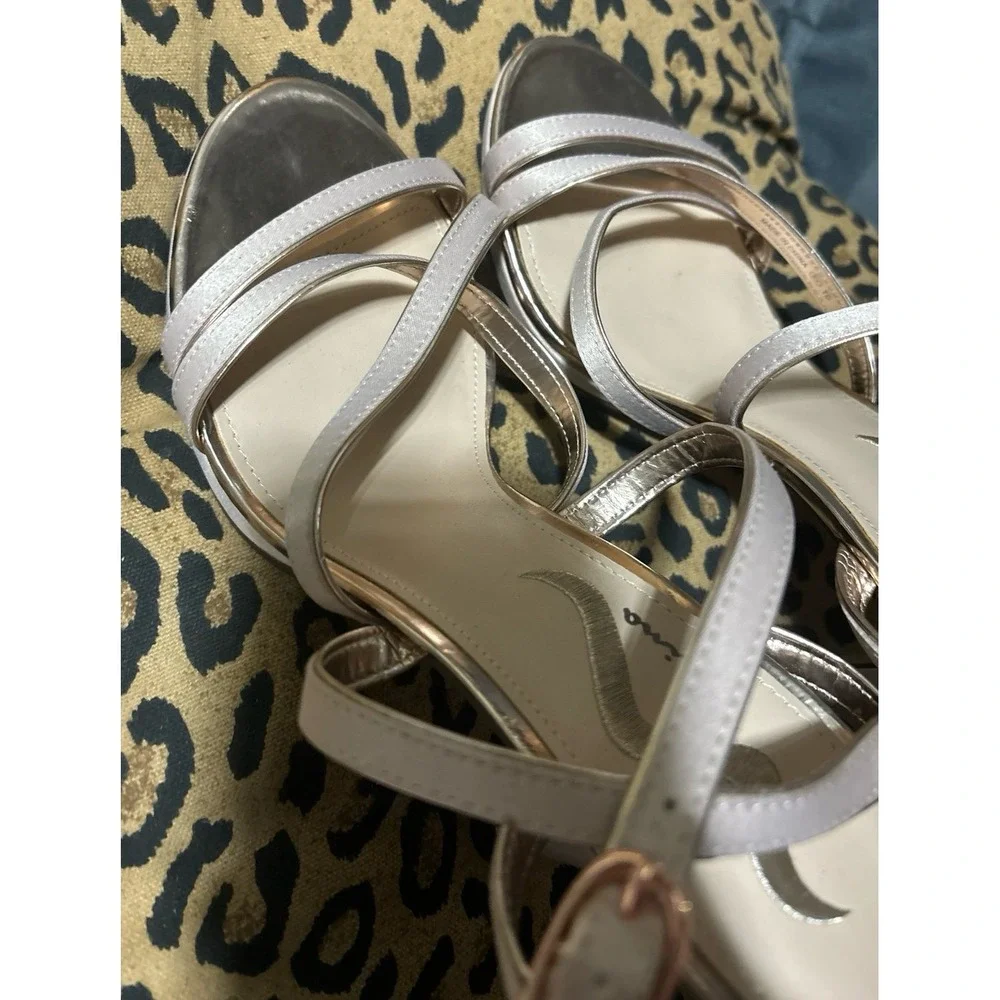 Nina Blush Pink & Rose Gold Formal Strappy Stiletto Sandals Heels,‎ 9.5
